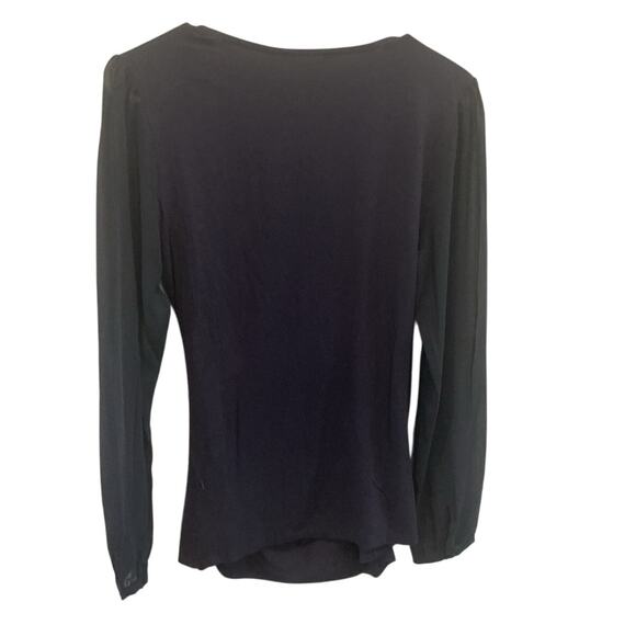Boden Womens Suplice Top Size US 10 Sheer Sleeves Classic Date Night Navy Blue - Picture 4 of 8